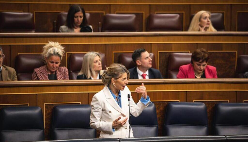 La vicepresidenta segunda y ministra de Trabajo y Economía Social, Yolanda Díaz, interviene en el debate de aprobación del Proyecto de Ley integral de impulso de la economía social, en el Congreso. / © lamoncloa.gob.es. Ministerio de la Presidencia.