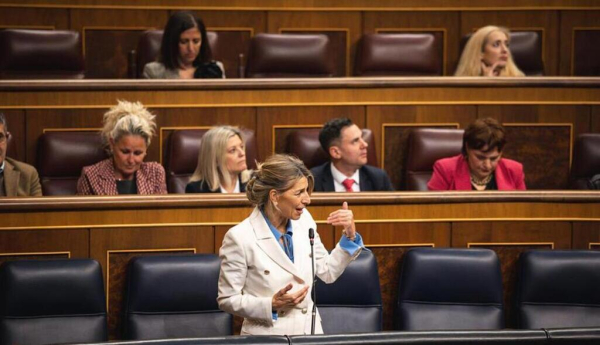 La vicepresidenta segunda y ministra de Trabajo y Economía Social, Yolanda Díaz, interviene en el debate de aprobación del Proyecto de Ley integral de impulso de la economía social, en el Congreso. / © lamoncloa.gob.es. Ministerio de la Presidencia.