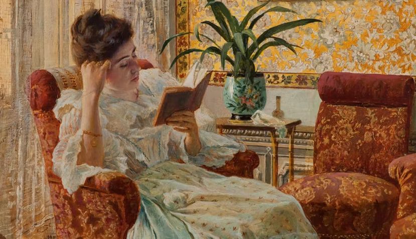 ‘Una joven leyendo’, de Ricardo López Cabrera. Museo del Prado