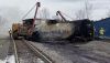 Several cars that contained hazardous chemicals burned after the Feb. 3, 2023, derailment. U.S. Environmental Protection Agency
