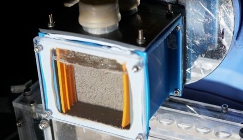 Dispositivo que imita la capacidad de las plantas para convertir la luz solar en energía, lo que supone un paso significativo hacia el logro de la fotosíntesis artificial. EFE/Foto cedida por la Universidad de Cambridge