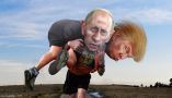 Donald Trump y Vladimir Poutine dans une caricature de DonkeyHotey sur Flick.
