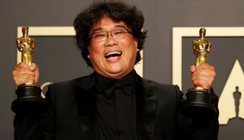 Bong Joon Ho poses in the press room with the Oscar for Best Directing and Best International Feature Film for 'Parasite' during the 92nd annual Academy Awards ceremony at the Dolby Theatre in Hollywood, California, USA, 09 February 2020. EFE/EPA/DAVID SWANSON