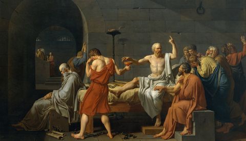 La muerte de Sócrates, (Jacques Louis David, 1787), Wikimedia Commons / Metropolitan Museum of Art