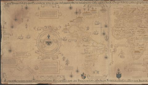 Mapamundi completo de Ribeiro (1529). / Wikipedia.