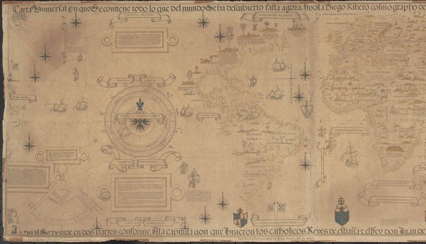 Mapamundi completo de Ribeiro (1529). / Wikipedia.