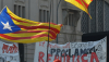 Banderas esteladas y pancartas a favor de la independencia. Manifestación independentista en Barcelona el 17 de octubre de 2017. caesarjulivs/Shutterstock