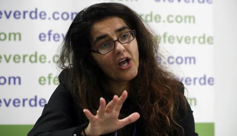 La cofundadora del movimiento social internacional contra la crisis climática Extinction Rebellion (XR) Skeena Rathor durante una entrevista concedida a Efe en la Cumbre del Clima. EFE/J.J Guillén