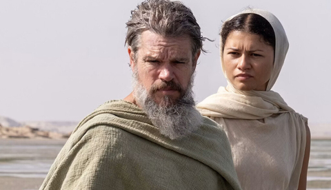 Matt Damon como Ulises y Zendaya como Atenea en la última adaptación de la Odisea. Universal Pictures
