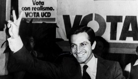 Fotografía de archivo (Palma de Mallorca, 23/02/1979) del entonces presidente del Gobierno y de la UCD, Adolfo Suárez.