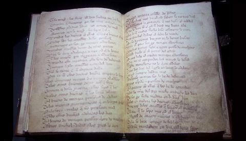 Reproducción del Cantar expuesta en el Convento de Nuestra Señora del Espino de Vivar del Cid (Burgos). / Wikipedia.