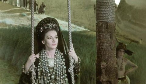 Maria Callas durante el rodaje de Medea.