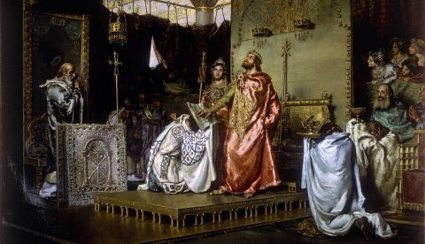 "Conversión de Recaredo" de Muñoz Degrain (1888). / Wikipedia