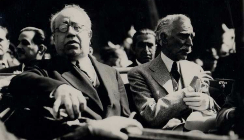 Manuel Azaña con Francesc Maciá, presidente de la Generalitat de Cataluña. | Biblioteca Nacional de España.