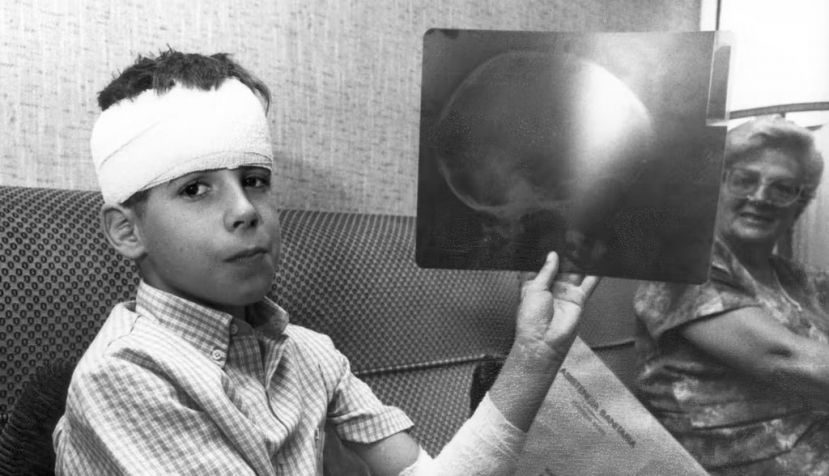 Herido en un atentado en Pamplona en 1989. Jorge Nagore / Diario de Navarra