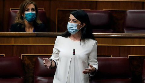 La portavoz adjunta de Vox en el Congreso , Macarena Olona, ha replicado al diputado socialista Odón Elorza, que ha vinculado el chat con Santiago Abascal.