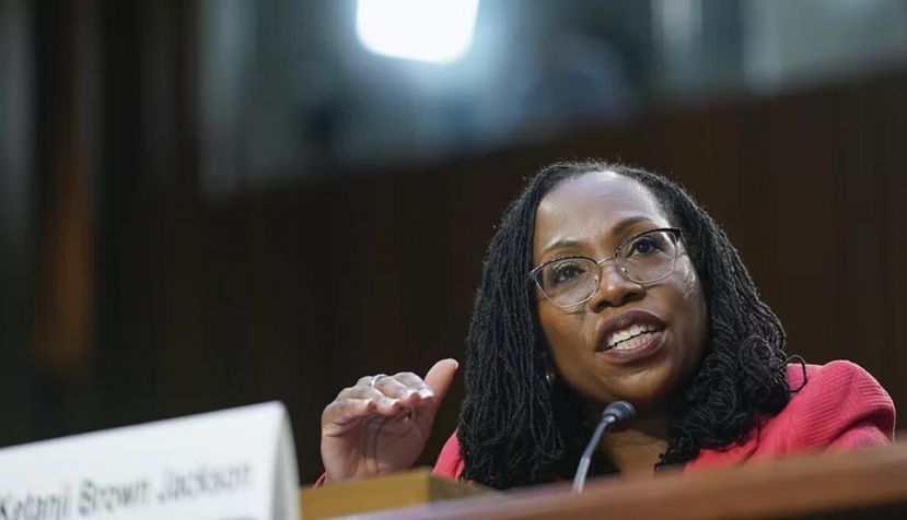 Judge Ketanji Brown Jackson speaks at her Senate confirmation hearing. AP Photo/Alex Brandon