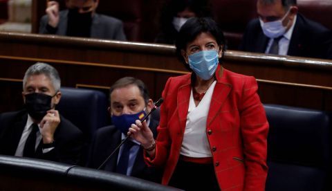 La ministra de Educación, Isabel Celaá, en una intervención en el Congreso de los Diputados.