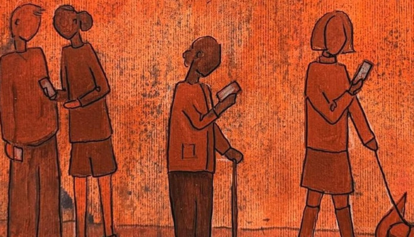 Ilustración sobre la soledad impuesta por las mal llamadas “redes sociales”. Jamillah Knowles &amp; Reset.Tech Australia / https://betterimagesofai.org , CC BY-SA