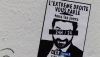 Affiche de l'association Attac contre les émissions de Cyril Hanouna et les chaînes d'information C8 et Europe 1, le 8 juillet 2024. Joel Saget/AFP