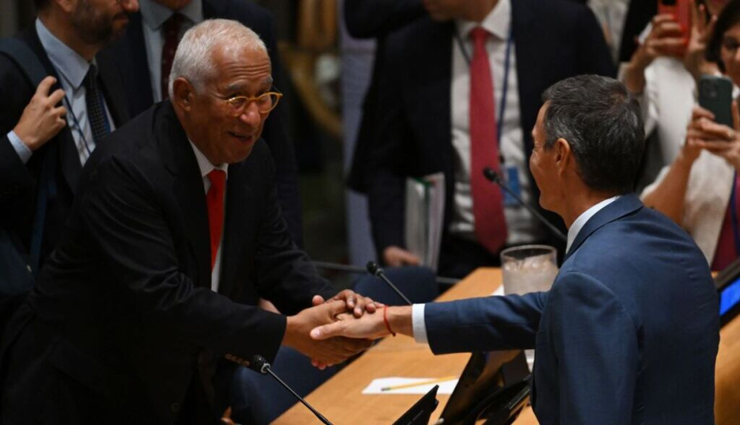 El presidente del Gobierno, Pedro Sánchez, saluda al presidente del Consejo Europeo, António Costa, a su llegada al acto Partners for Multilateralism (P4M). | Pool Moncloa/Borja Puig de la Bellacasa. Naciones Unidas , Nueva York (Estados Unidos ) - 22.9.2026