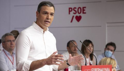 El Presidente del Gobierno y Secretario general del PSOE, Pedro Sánchez, preside la reunión del Comité Federal del PSOE en la sede socialista de la calle Ferraz. / Foto: Eva Ercolanese - PSOE.