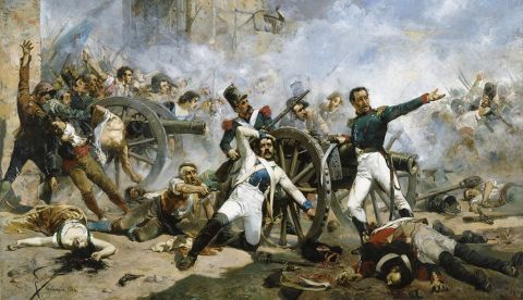 La defensa del parque de Monteleón durante el Levantamiento del 2 de mayo en Madrid. Óleo de Joaquín Sorolla. / Wikipedia.