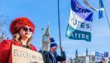 Protesters against the Election Act while it was going through parliament. Guy Bell