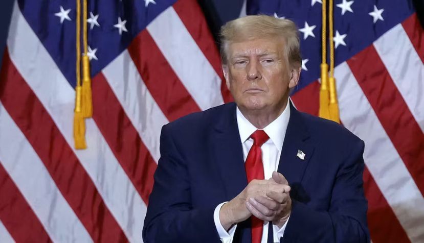 Donald Trump at a campaign event in Waterloo, Iowa, on Dec. 19, 2023. Kamil Krzaczysnki/AFP via Getty Images