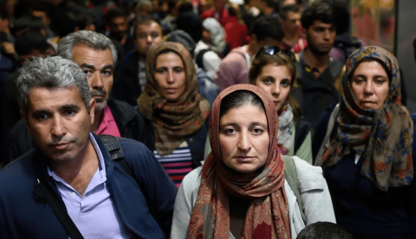 Migrants arriving in Germany in 2015. Hendrik Schmidt/EPA-EFE