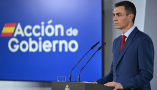 El presidente del Gobierno, Pedro Sánchez, durante su intervención. | Moncloa/Borja Puig de la Bellacasa.