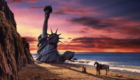 La estatua de la libertad en El planeta de los simios