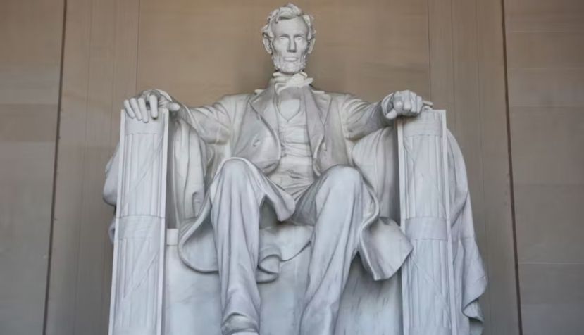 A statue of Abraham Lincoln, the 16th president of the United States, sits in the Lincoln Memorial in Washington. Historians consistently have given Lincoln, the Great Emancipator, their highest rating because of his leadership during the Civil War. Jakub Porzycki/NurPhoto via Getty Images