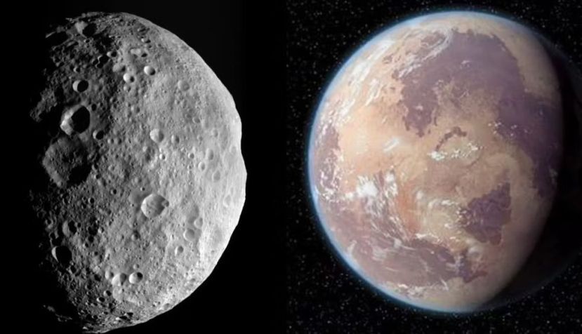 The asteroid 4 vesta, left, and Tatooine, as seen in Star Wars, on the right. Nasa and wikipedia