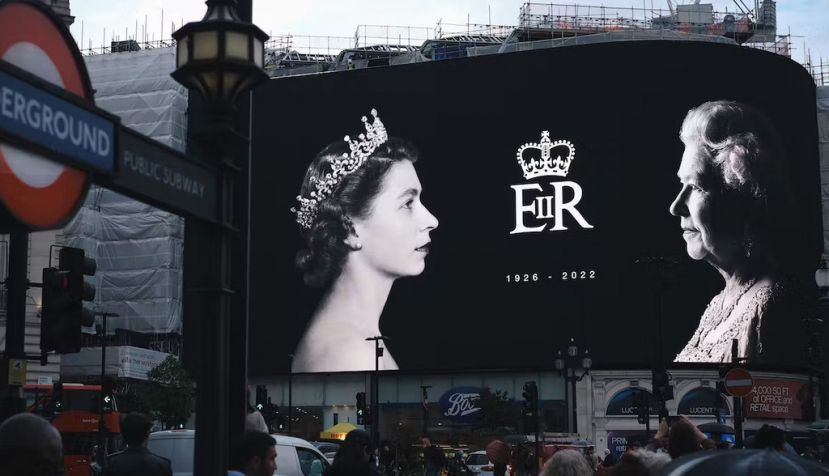 London’s Piccadilly Circus on the first day of national mourning. James Clifford Kent, Author provided