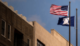 The Heritage Foundation flag flies over its building on July 30, 2024, in Washington, D.C. Andrew Harnik/Getty Images