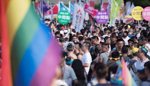Marcha por el orgullo gay en Taipéi, este sábado 27 de octubre. EFE