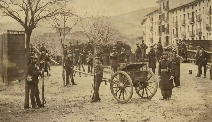 Batería liberal “de la Muerte” durante el asedio de Bilbao de 1874. MCU, Archivos estatales