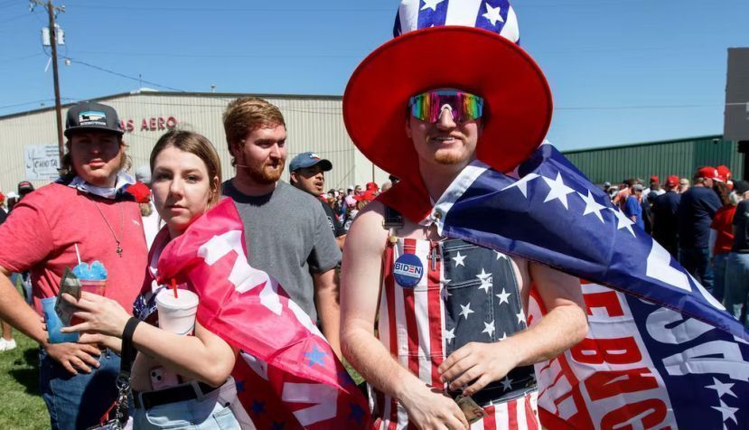 Trump supporters at a rally in Waco, Texas, in March 2023. Zuma/Alamy