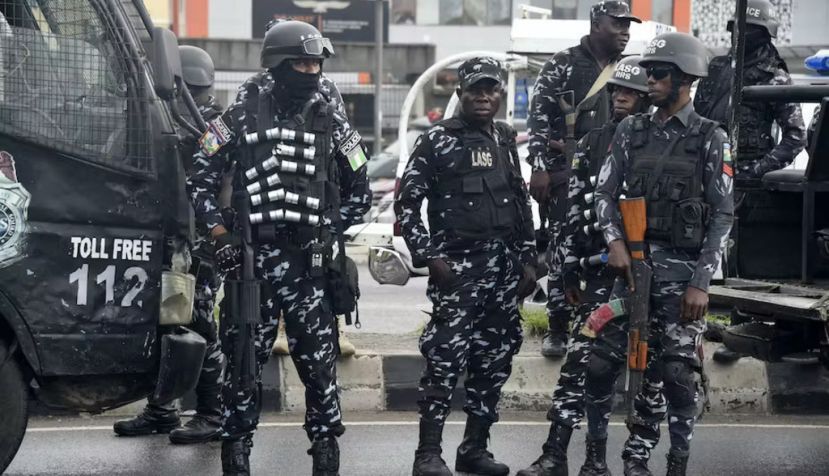 Nigerian police officers. Pius Utomi Ekpei/AFP via Getty Images