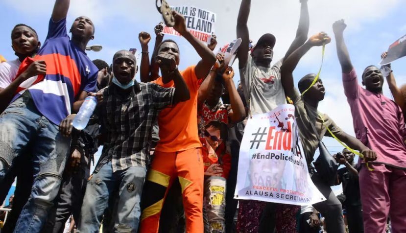 Young people in Nigeria seek freedom from repression and other governance failures. Photo by Olukayode Jaiyeolai/NurPhoto, Getty Images 