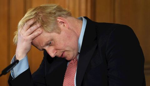 Imagen de archivo del primer ministro británico, Boris Johnson, durante una rueda de prensa.