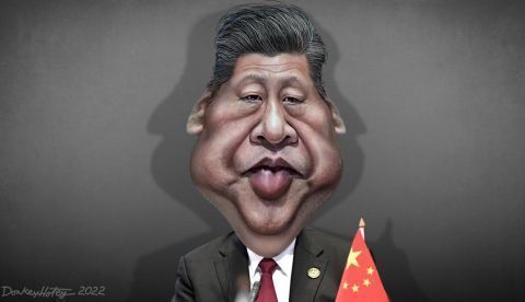 Xi Jinping en una caricatura de DonkeyHotey vía flickr.