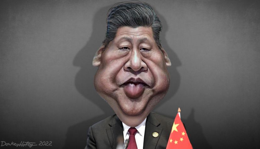 Xi Jinping en una caricatura de DonkeyHotey vía flickr.