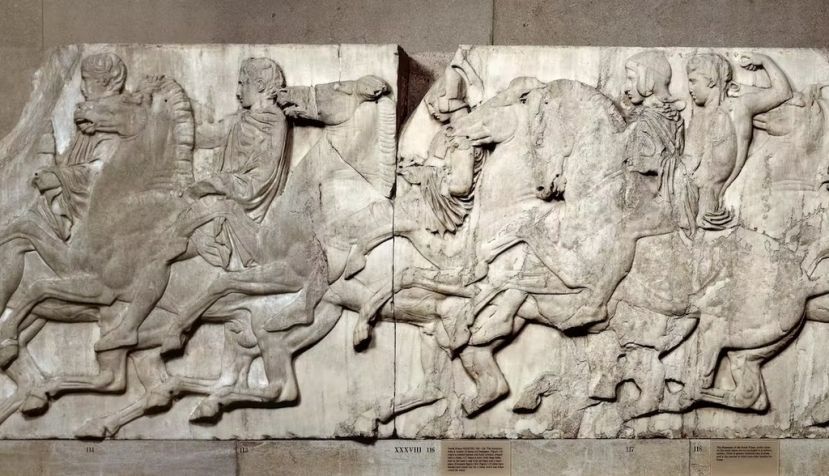 Relieves del friso norte del Partenón depositados en el Museo Británico. © The Trustees of the British Museum