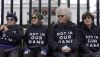  Activists with Jewish Voice for Peace gather to protest the Israel-Hamas war in Gaza and chain themselves to the fence outside the White House on Dec. 11, 2023. AP Photo/Susan Walsh