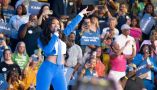 Singer Megan Thee Stallion performs at a Kamala Harris rally in Atlanta on July 30, 2024. Megan Varner/Getty Images