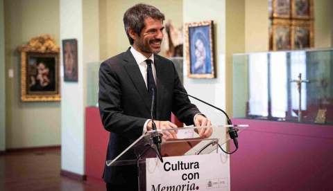 El ministro de Cultura, Ernest Urtasun, durante su intervención. / © lamoncloa.gob.es. Ministerio de la Presidencia.