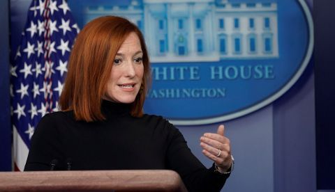 La portavoz de la Casa Blanca, Jen Psaki, fue registrada este miércoles, durante su rueda de prensa diaria, en Washington DC (EE.UU.).