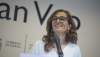 La ministra de Sanidad, Mónica García, durante la presentación el balance del Plan Veo tras sus primeros seis meses de funcionamiento. / © lamoncloa.gob.es. Ministerio de la Presidencia.